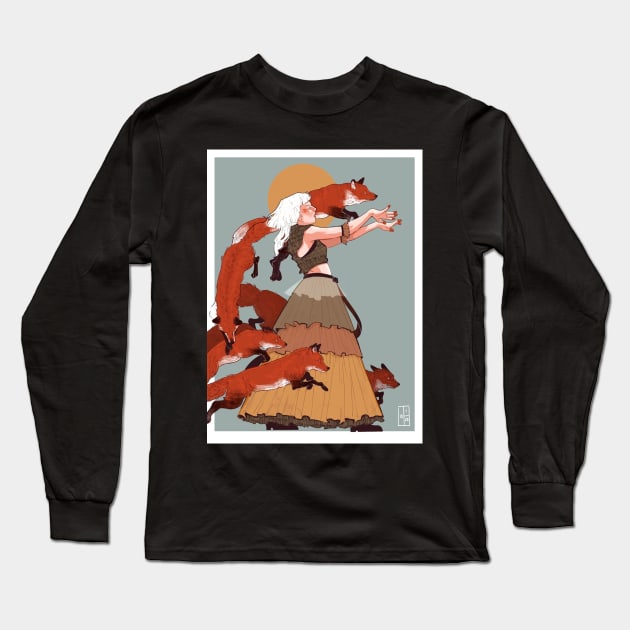 Running with the Foxes Long Sleeve T-Shirt by Plantspree